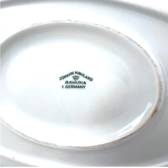 Vintage Johann Haviland Bavaria Blue Rose Gravy Boat and Saucer Dish Germany - Picture 8 of 9
